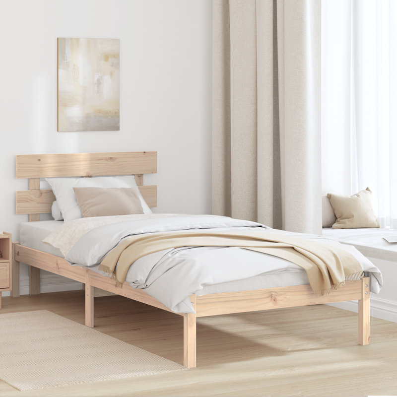 Solid Wood Bed, Small Single (2'6), Brown