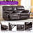 Rohan 77'' Wide Upholstered Faux Leather Manual Sofa Loveseat With Center Console And Cup Holders-54096305