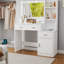 Functional Dressing Table With Open Shelves And Drawers For Bedroom Elegant Makeup Space