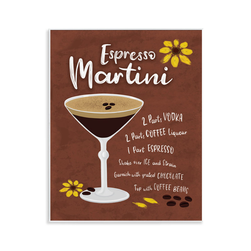  Art mural sur plaque «Espresso Martini with Recipe» par Deborah Curiel