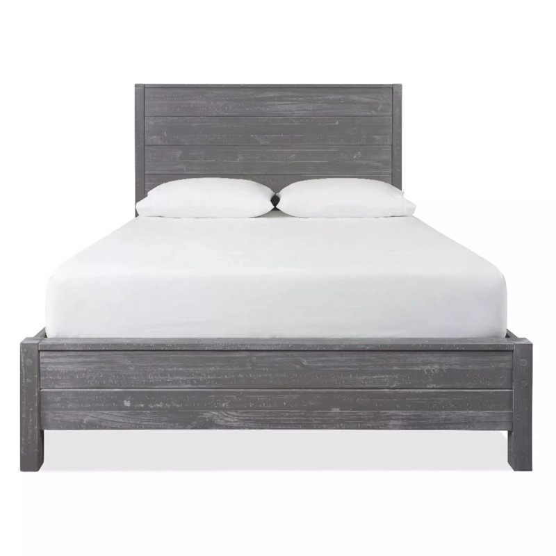 Montauk Solid Wood Panel Bed, Queen, Rustic Gray
