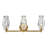 Ana 3-Light Bath Vanity w/ Faceted Heavy-Cut Diamond-Shaped Crystal Shades - Heritage Brass