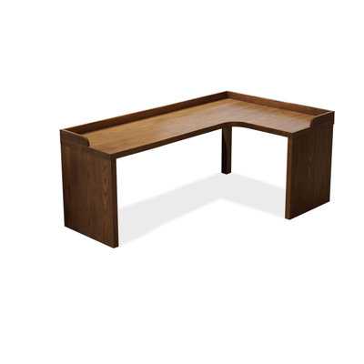 Bureaux en bois massif en L noyer clair
