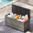 125 Gallon Heavy Duty Outdoor Storage Box with Wheels and Handles – Waterproof PE Rattan Deck Chest – Large Capacity Weatherproof Bin – UV Resistant for Patio, Garden, Poolside, Balcony – Grey Rattan-125804115