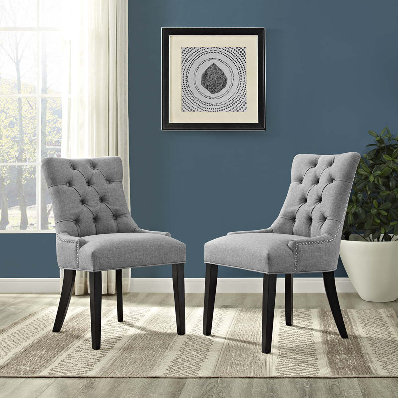 Regent Fabric Dining Chair, Light Grey Velvet