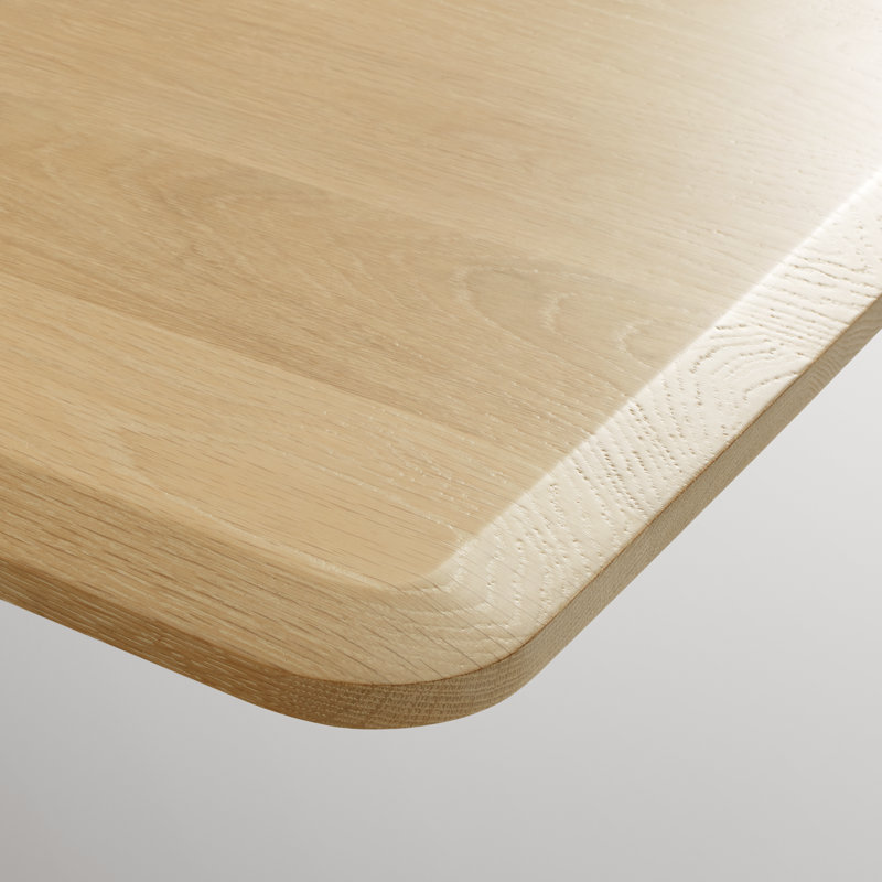 Keeps Solid Wood Dining Table, White Oak, 38" W x 77" L