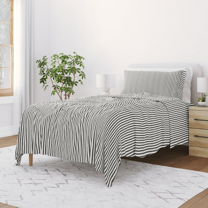 King Size Gray Chevron Microfiber Pillow Cover Set