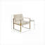 Fauteuil d'appoint simple rembourré en polyester de 29 pouces avec revêtement en polyester beige