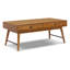 Dorsey 46" Mid-Century Coffee Table with Storage Drawers and Solid Wood Legs-1920078961