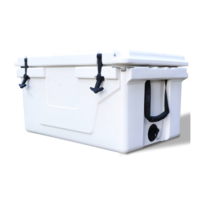 White Camping Picnic Fishing Cooler 65Qt. Keeps Cold For 5 Days. Insulation. . Sealing Ring. . Holds 54 Beverages Portable 5 Preservation. Sealing. Inhibited. Drinks