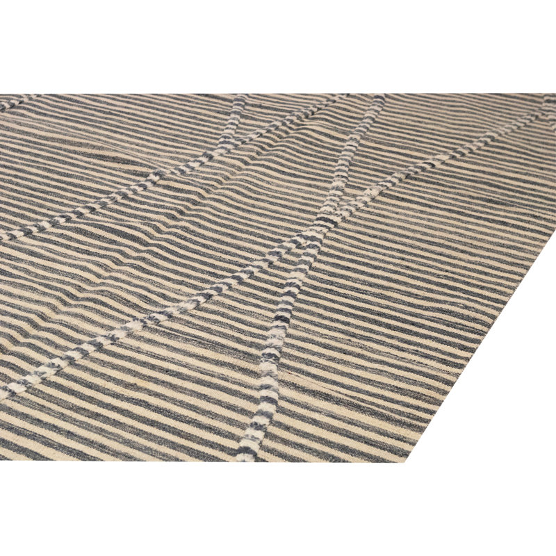 Tapis beige / gris unique de 9 pi 9 po x 13 pi 11 po
