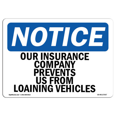 SignMission Notice - Our Insurance Company Prevents Us from Loaning Heavy Duty