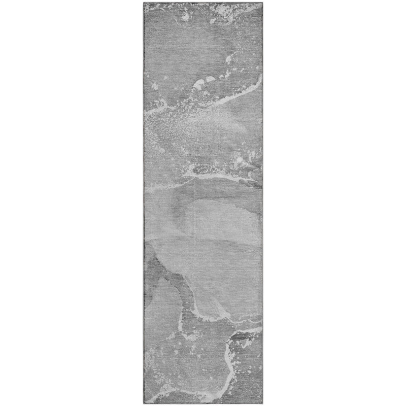 Premium Machine Washable Cerrito AMF517 Gray Rug, Runner 2'3" x 7'6"