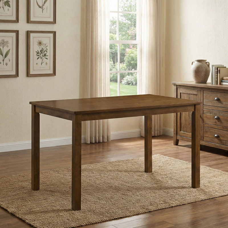 Kersten Solid Wood Rectangle Dining Table, Brown