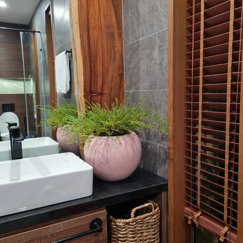 Pot de fleurs Dorlis Fiberstone, H 10 po x l 13 po x P 13 po, Terre cuite rose