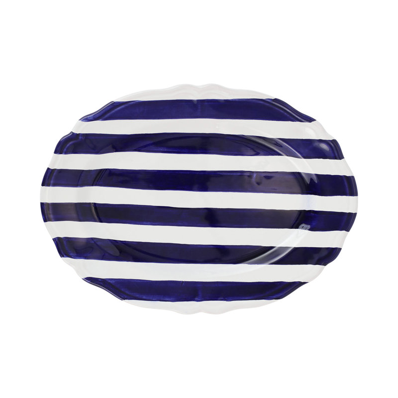 VIETRI Amalfitana Terra Cotta Platter, Cobalt