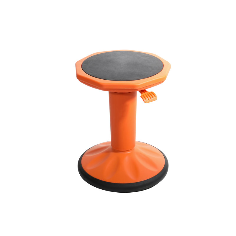 Adjustable Height Active Stool with, Orange