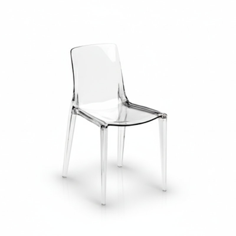SET OF 4 POLYCARBONATE CHAIRS AGATHA - TRANSPARENT, Clear