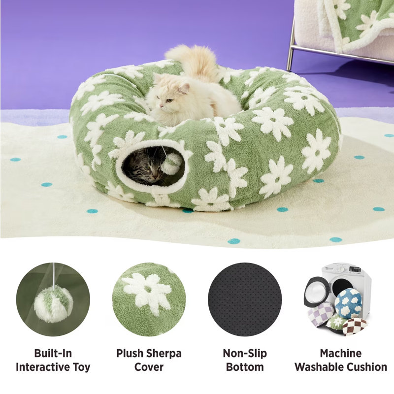 Lit pour animal de compagnie Lesure Cozy, Standard (L 33,5 po x l 33,5 po), Green 
