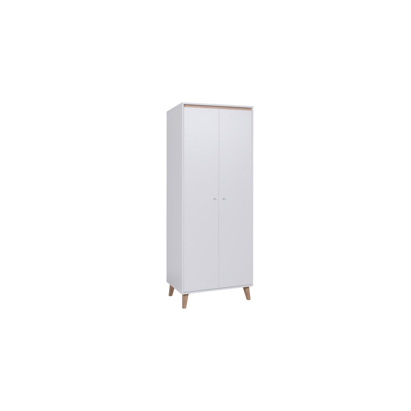 2 Door Solid + Manufactured Wood Wardrobe