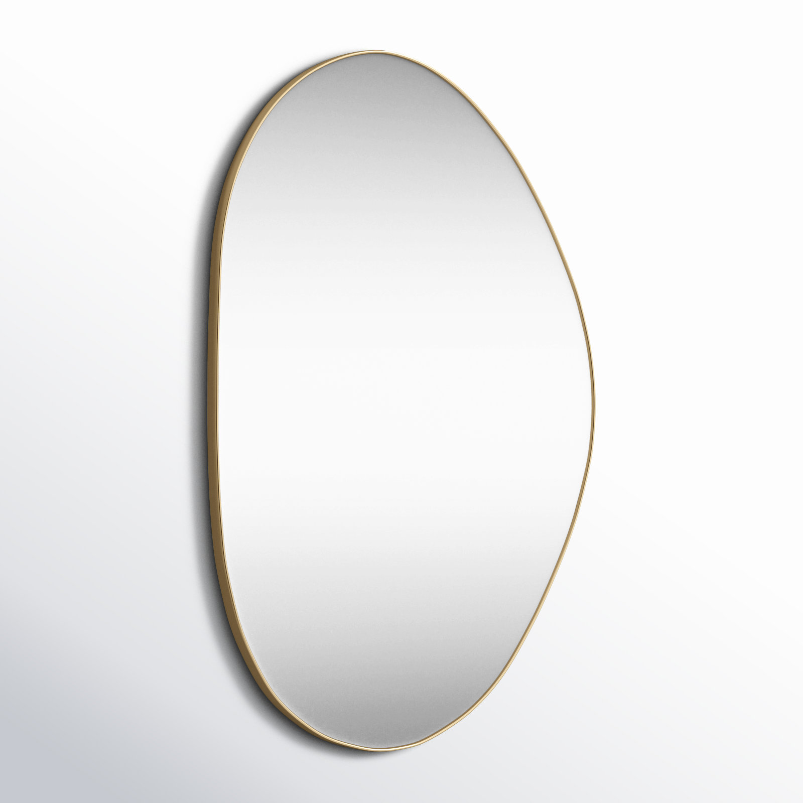 Kest Metal Asymmetrical Wall Mirror, 36" x 24", Gold