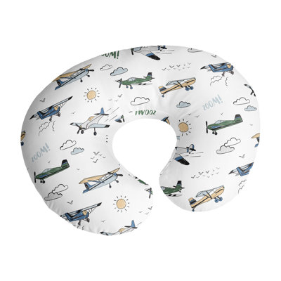 Airplane Green and Blue Nursing Pillow Cover Case