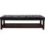 Banc rembourré pour chambre à coucher et entrée. Base en bois avec siège élastique pleine éponge. Construire. Housse de protection souple. Structure en bois massif, pieds en bouleau. Banc noir confortable pour hall d'entrée.-2115743188