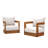  Set of 2 Acacia Wood Outdoor Club Chairs, Patio Lounge Chairs with Water-Resistant Cushions, Beige+Teak