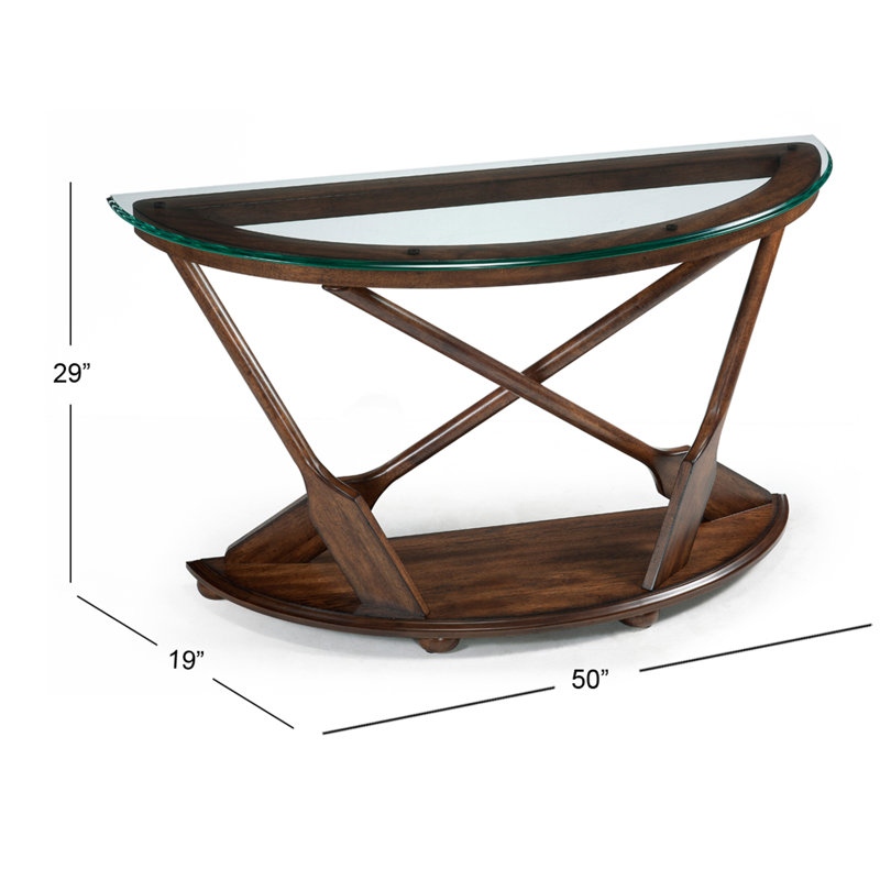 Bartulio 50'' Glass Top Console Table