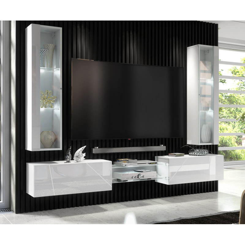Art Unfinished Entertainment Centre for TVs up to 75", White/Blue