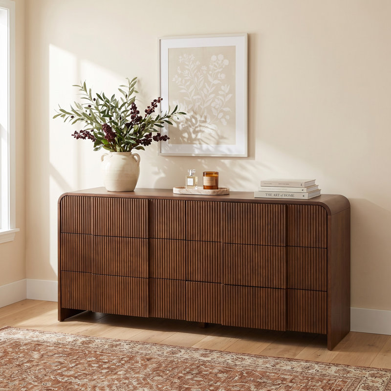 Adeli Vitale Reeded Wood Dresser, Walnut