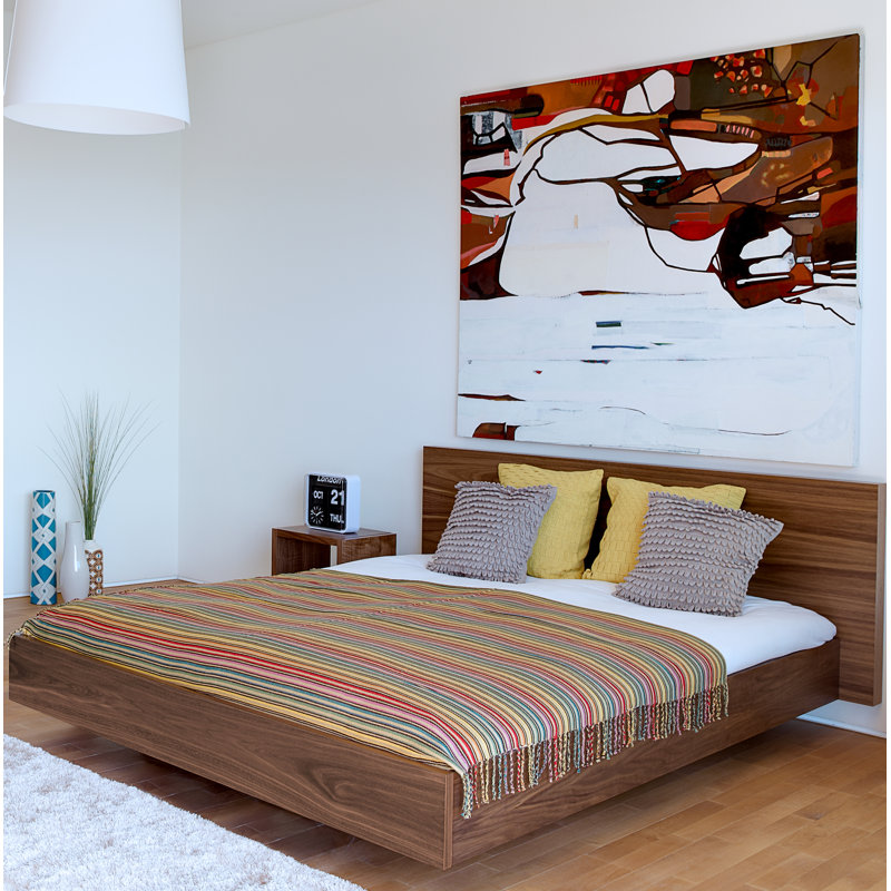 Float Platform Bed, Walnut, Queen