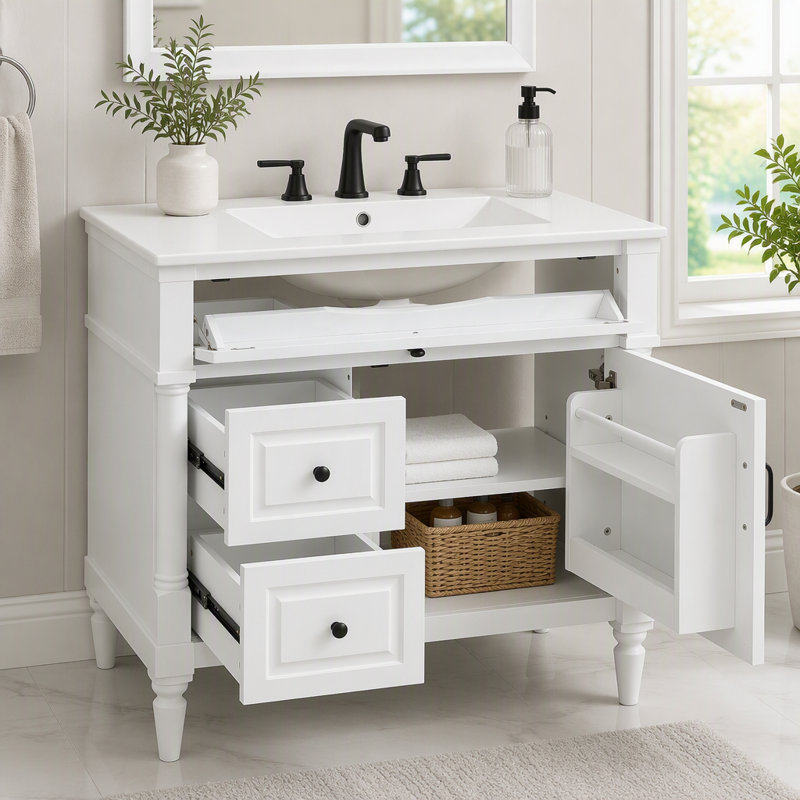 Meuble-lavabo 36 po avec lavabo et rangement intelligent