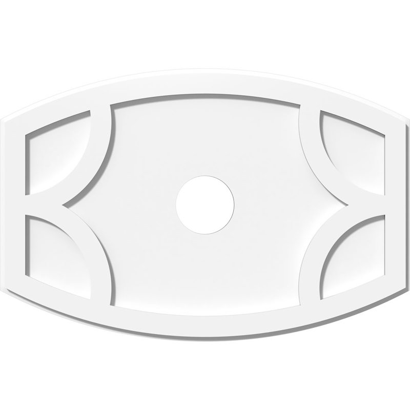 Médaillon de plafond contemporain en PVC de qualité architecturale Kailey, H 1 po x l 28 po x P 18,625 po