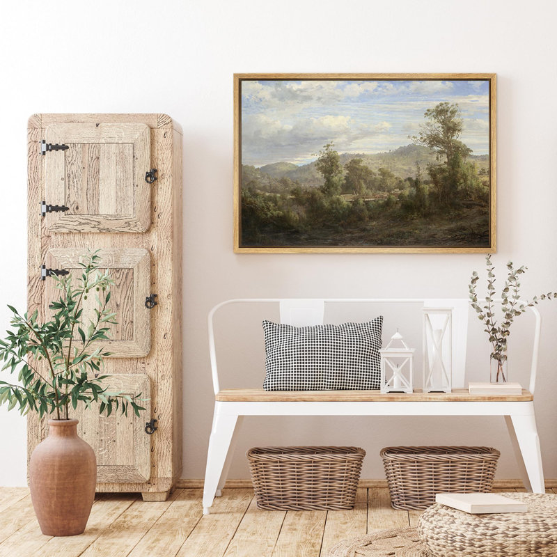 Illustration de campagne rustique avec campagne lointaine et campagne paisible, H 24 po x l 16 po, Naturel