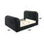 Lit tapissier Kana avec DEL en noir-2078291010