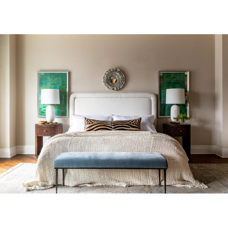 Upholstered Bench, Teal