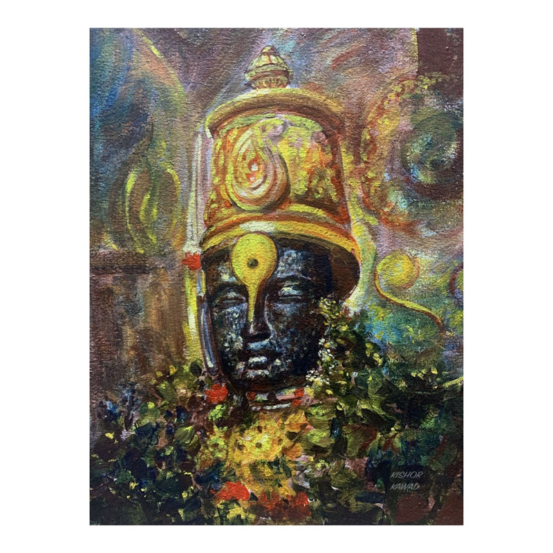 Dieu Vitthal - Temple de Vithoba | Acrylique sur toile | Par Kishore Kawad