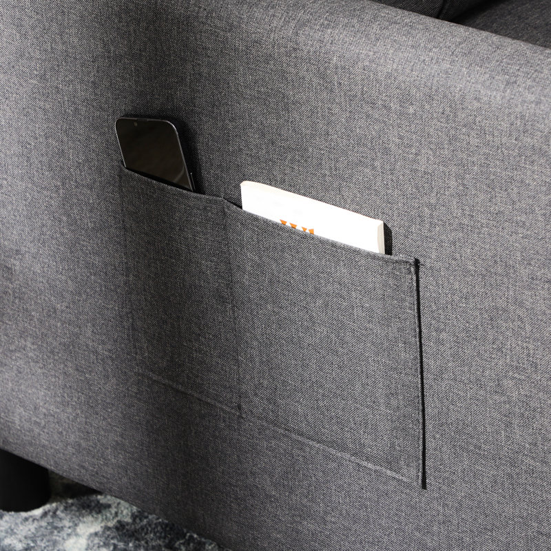 Fauteuil-lit convertible de 31 pouces avec oreiller et dossier réglables, gris. Gain d'espace, multifonctionnel, idéal pour les petits espaces. Poches de rangement, gris. Solution compacte.