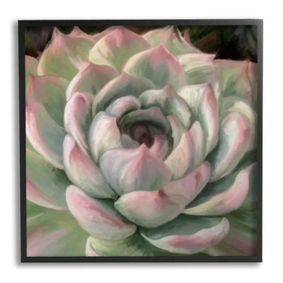 «Succulent Leaves Close Up» encadré sur bois par Amy Hall, peinture