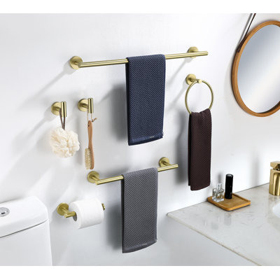 6 - Piece Bathroom Hardware Set Towel Holder Set