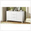Buffet à motif ondulé - 3 tablettes réglables, 3 tiroirs et portes à fermeture en douceur, console de rangement avec poignées en métal, convient pour le bureau, le couloir et le salon, 3 couleurs-1907263764