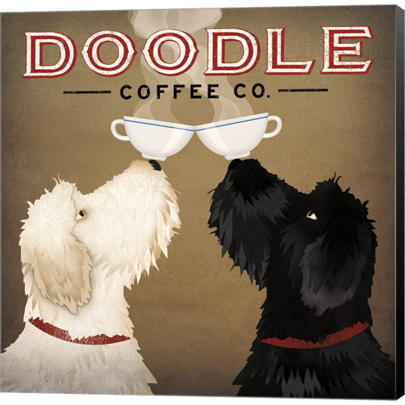 «Doodle Coffee Double IV» par Ryan Fowler - reproduction d'art sur toile tendue, H 24 po x l 24 po x P 1,5 po