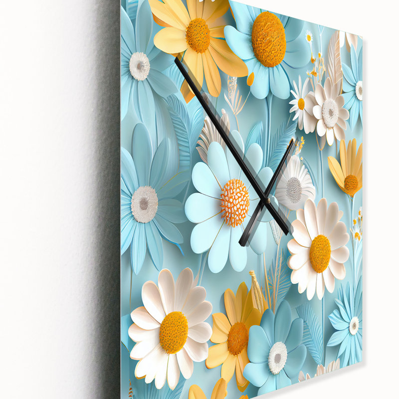 Jermelle - Horloge murale bouquet floral, Grand