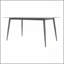 Table de salle à manger moderne moderne en pierre artificielle à bord arrondi avec pieds en métal noir pour 6 à 8 personnes, durable et facile à nettoyer-1341616537