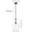 Luminaire suspendu de 11 po de large avec abat-jour en verre Verona-700415950-700241631