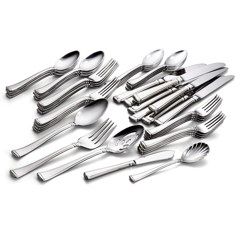 Gorham Column 45-Piece Stainless Steel Flatware Set, 6.70 LB,