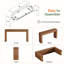 Console en bois massif de 63 pouces pour entrée