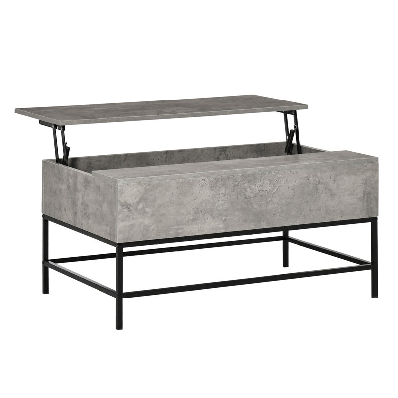 Table basse Anarii, Gris, Imitation marbre