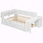 Lit de jour pleine grandeur avec tablettes de rangement, tiroirs, lit gigogne-129865183